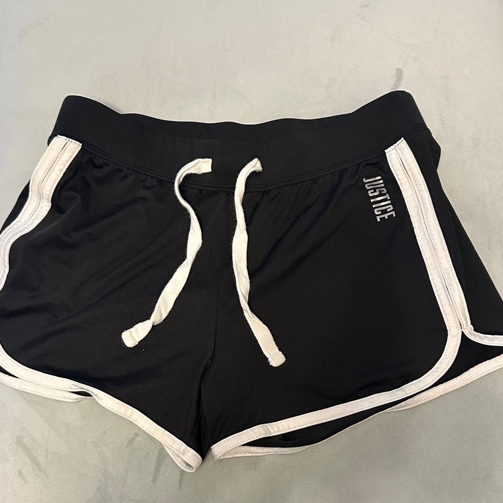 Justice Black and White Athletic Shorts